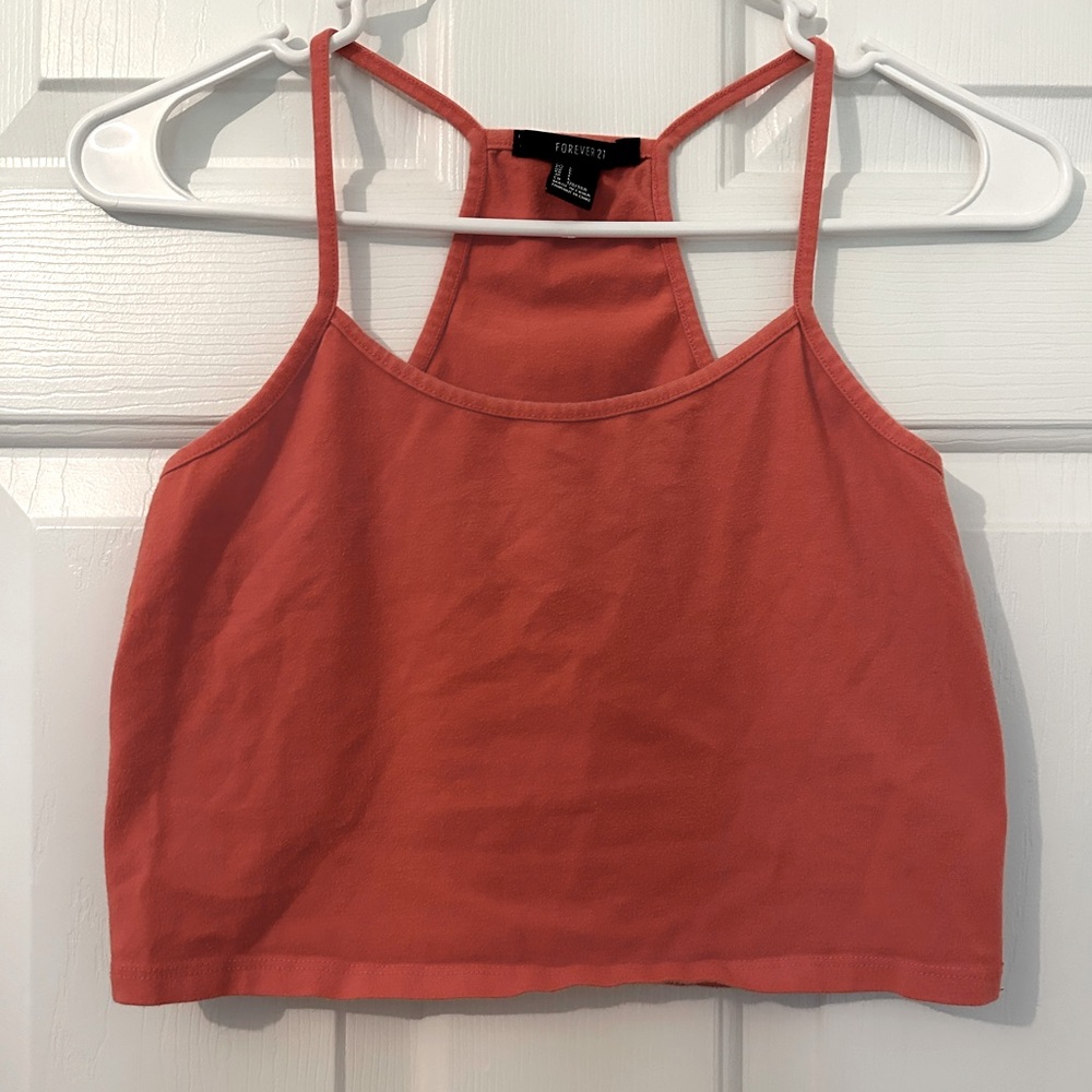 Women's Forever 22 Coral Crop Top - L * Fits like S/M